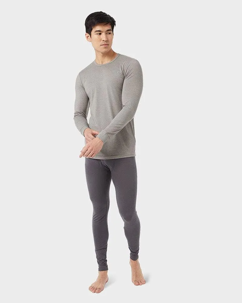 32 Degrees Men's Lightweight Baselayer Crew Top | Long Sleeve | Form Fitting | 4-Way Stretch | Thermal