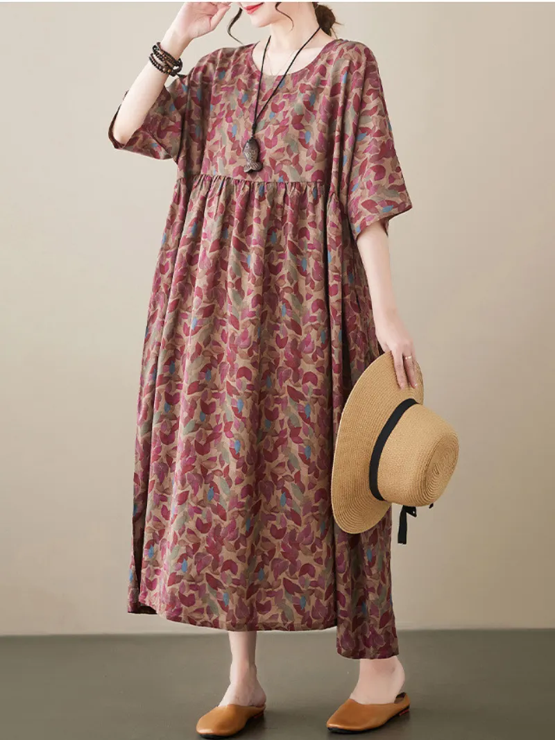 Always Remember Me Women's Round Neck Smock Dress