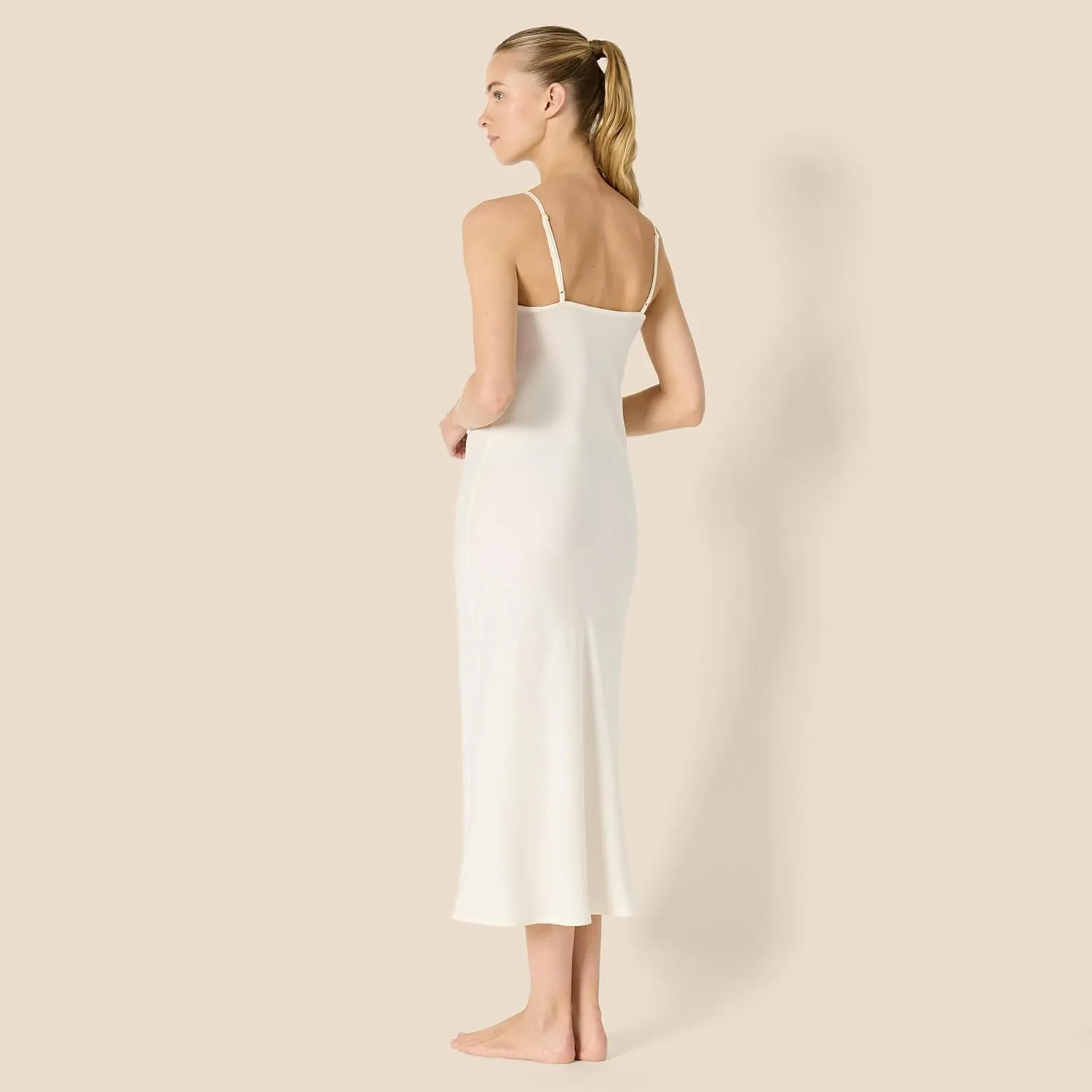 Amazon Essentials Women's Soft Satin Sleeveless Cami Midi Nightgown