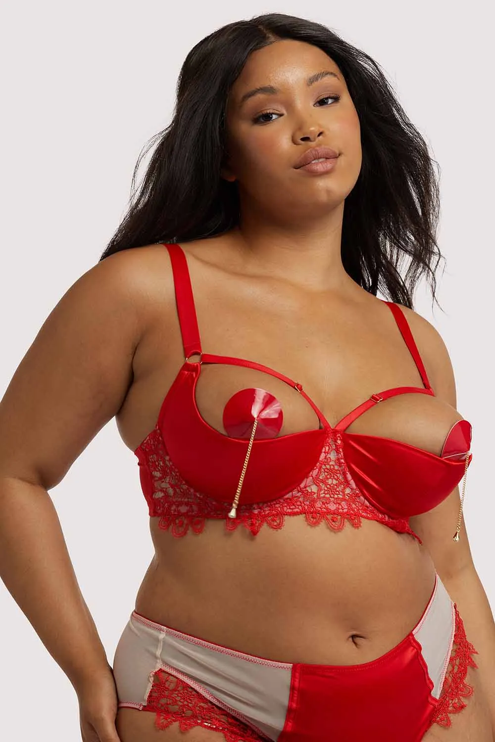 Anaise Red Quarter Cup Bra