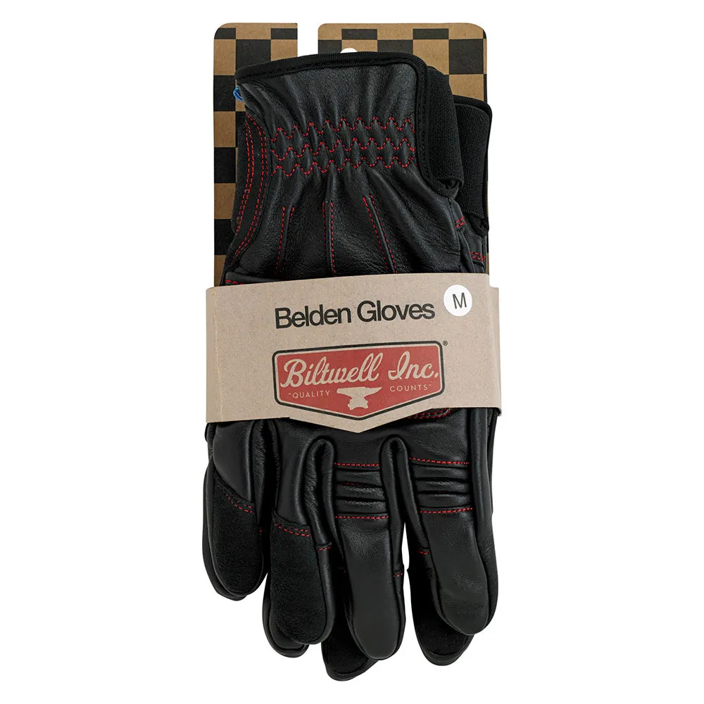 BILTWELL BELDEN LEATHER GLOVE [REDLINE]