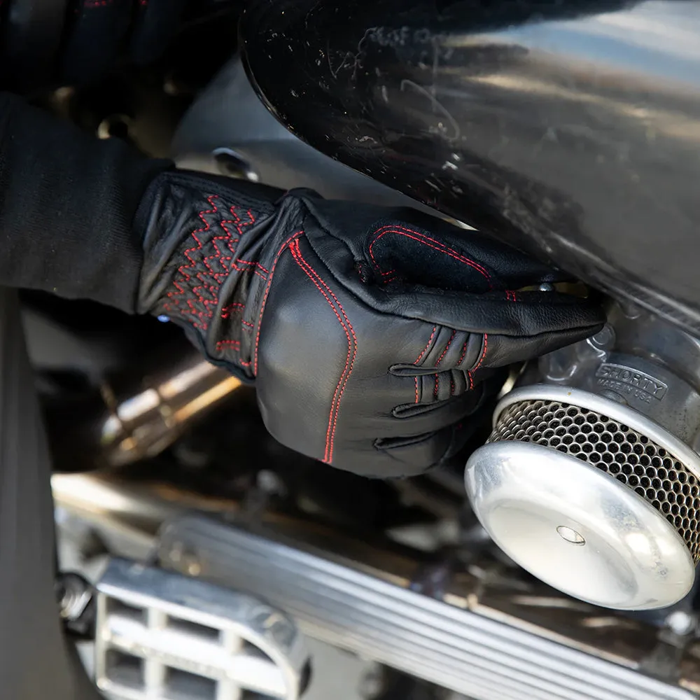 BILTWELL BELDEN LEATHER GLOVE [REDLINE]