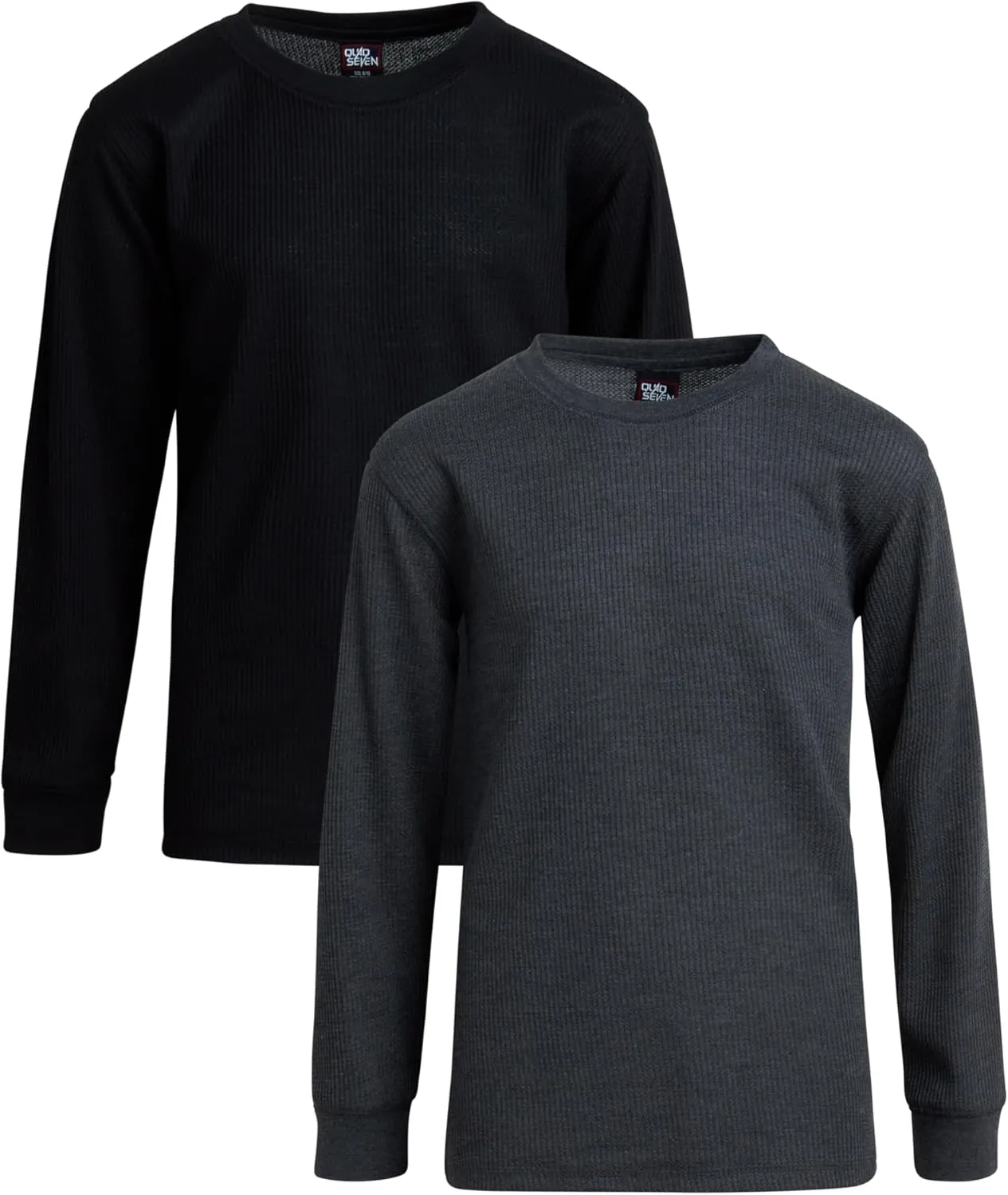 Boys' Shirt - 2 Pack Waffle Knit Long Sleeve Thermal Crewneck T-Shirt (8-18)