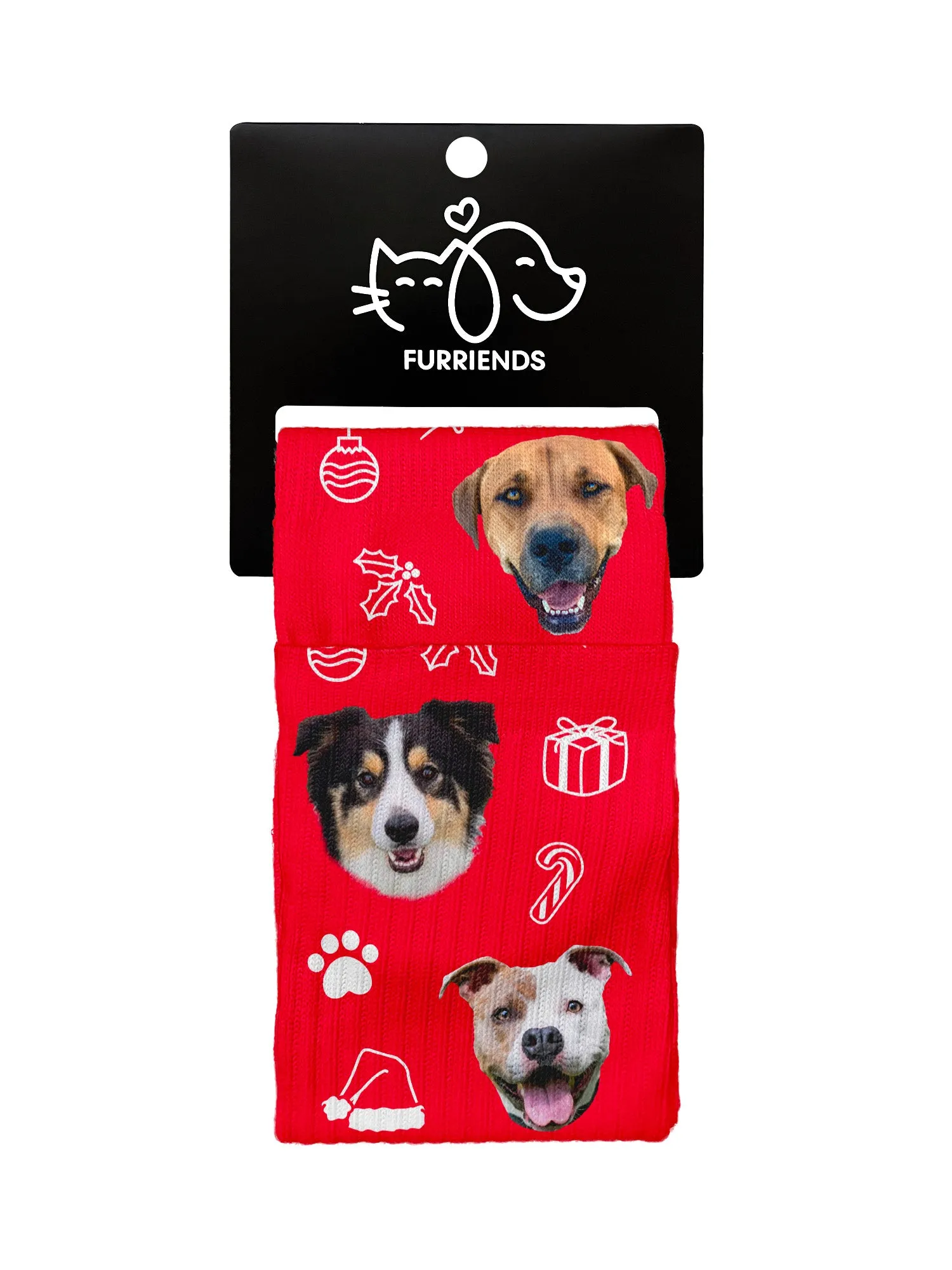 Custom Pet Face Festive Theme Crew Socks