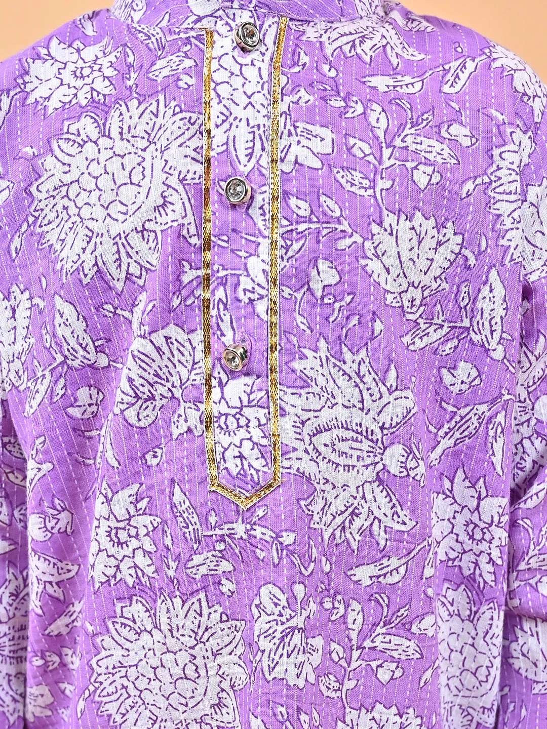 DARSH- PURPLE PRINTED KURTA PAJAMA