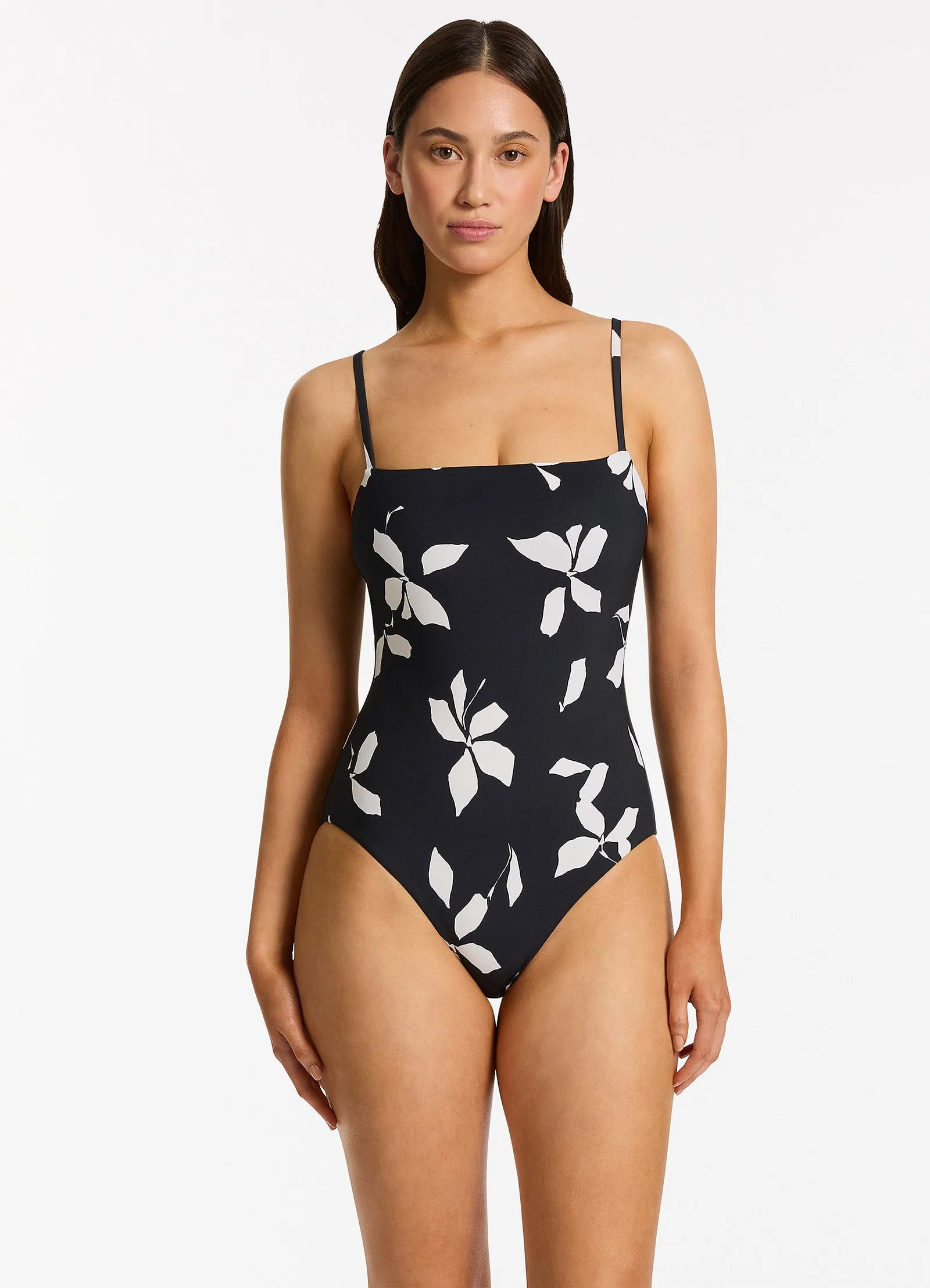 Elora Bloom Minimal Tank One Piece - Black