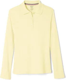 French Toast Girls' Uniform Long Sleeve Polo with Picot Collar (Standard & Plus)