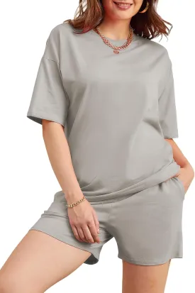 FUPHINE Women's 2 Piece Sets Summer Outfits Lounge Set Loose T-Shirt & Shorts Sets Tracksuits Sweatsuit with Pockets