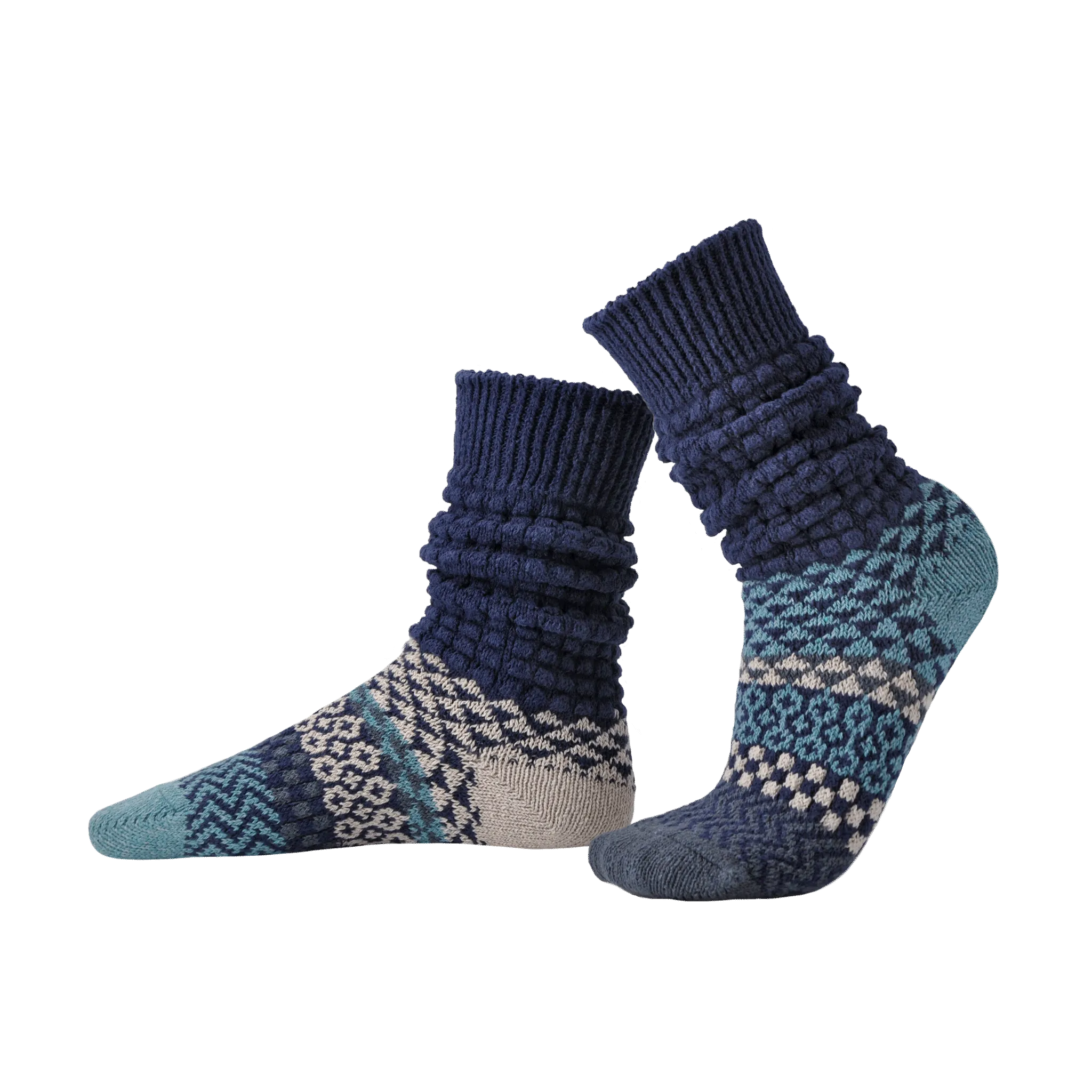 Fusion Slouch Crew Socks - Cerulean