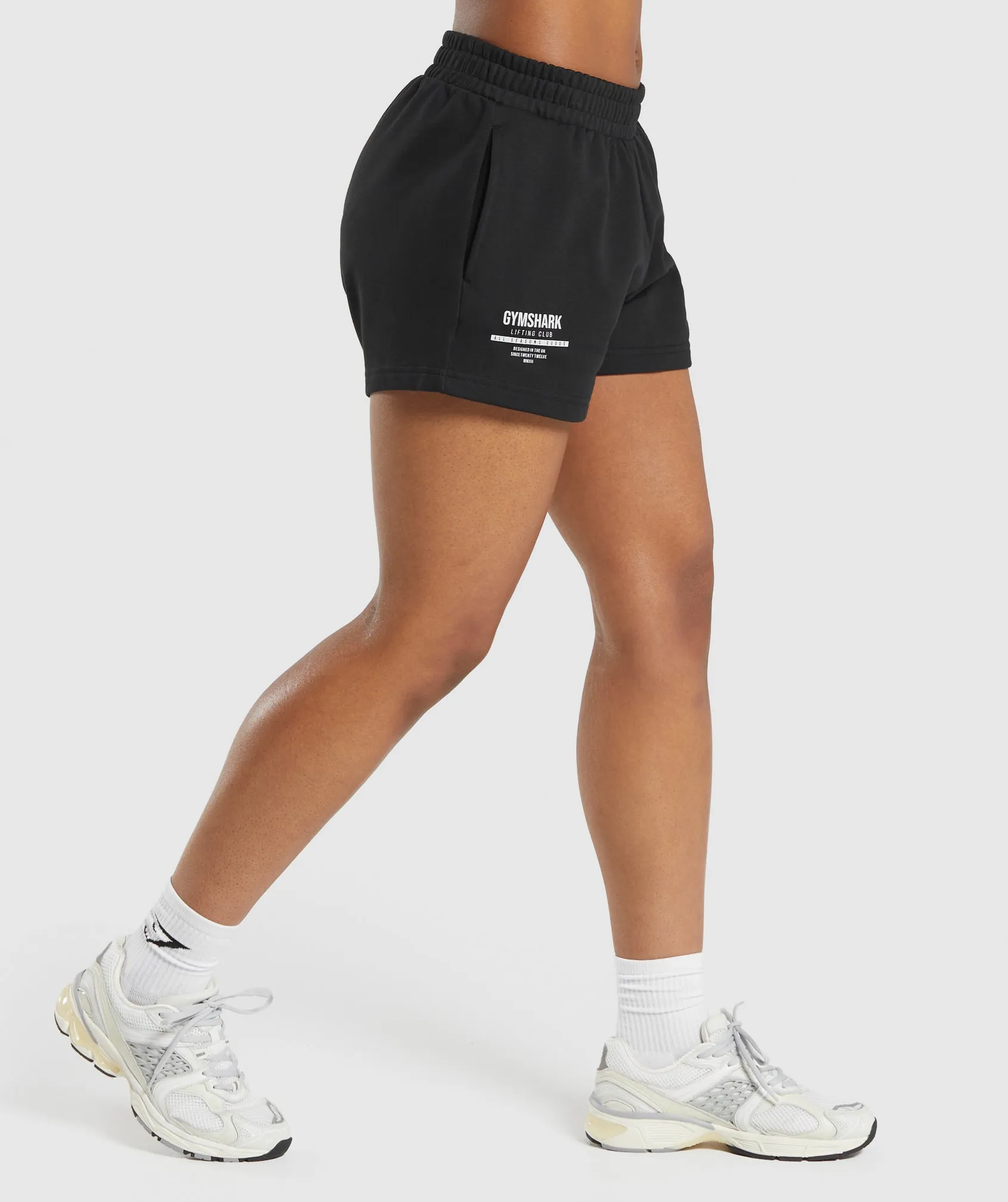 Gymshark Care Label Graphic Brushed Shorts - Black