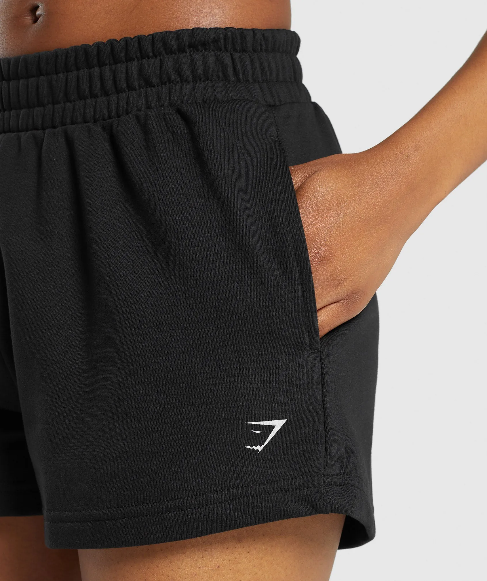 Gymshark Care Label Graphic Brushed Shorts - Black