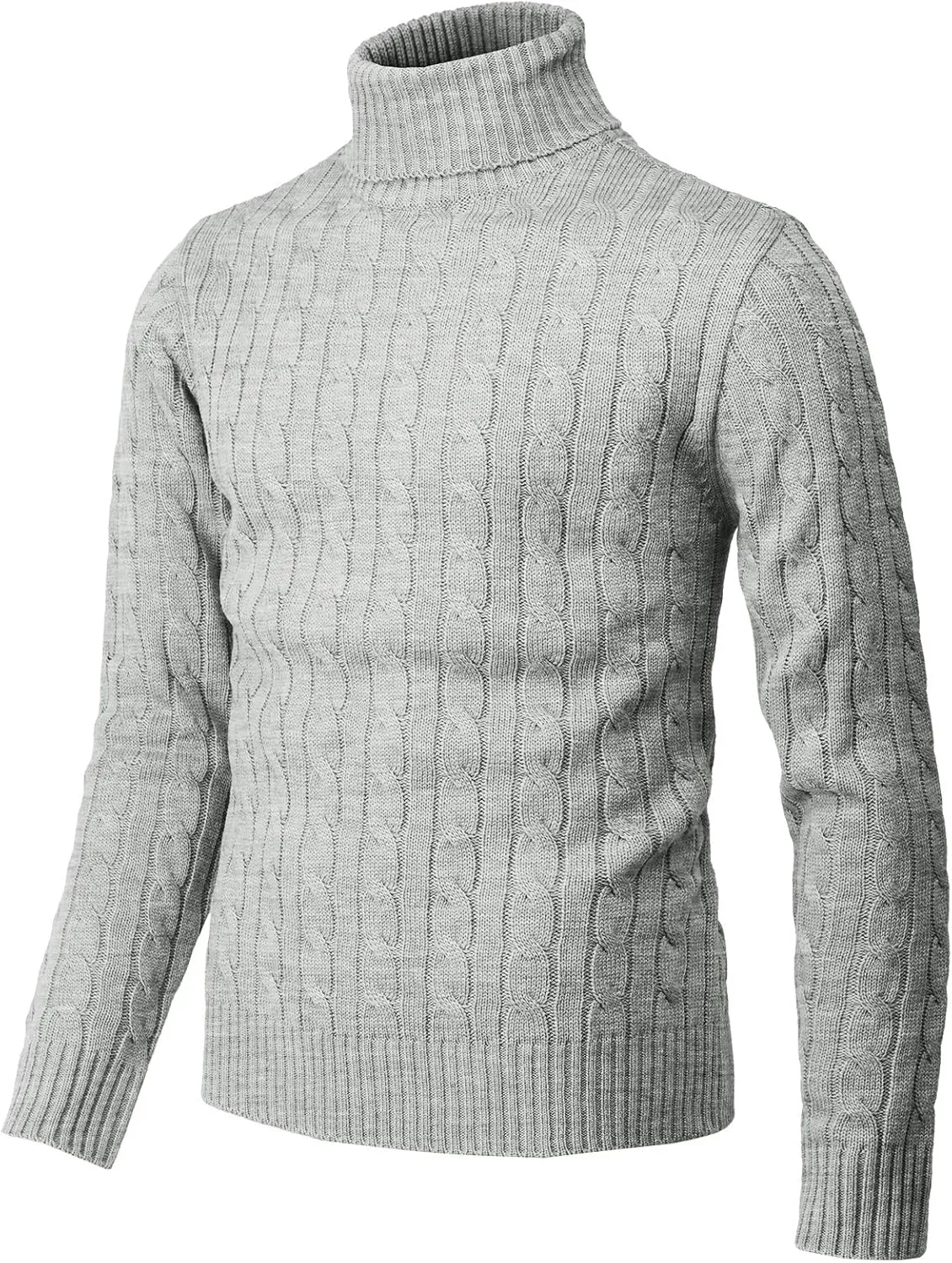 H2H Mens Slim Fit Turtleneck Pullover Sweaters Basic Tops Knitted Thermal