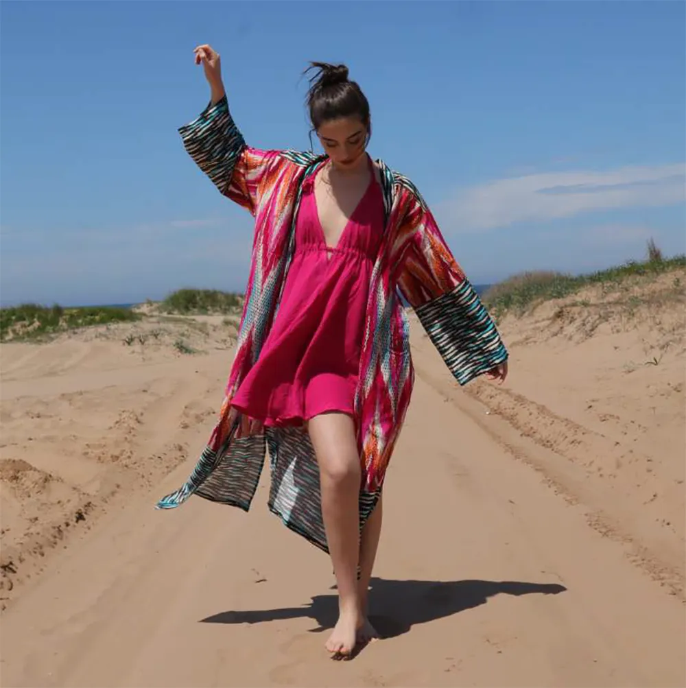 Herbal Silk Kimono Kaftan