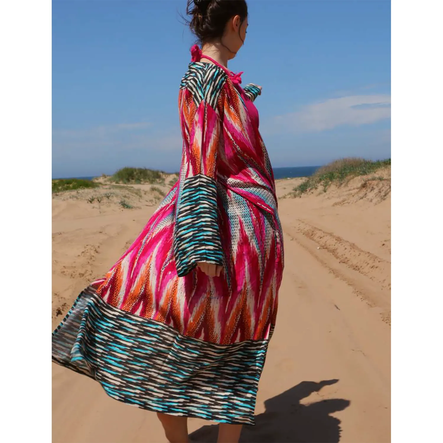 Herbal Silk Kimono Kaftan
