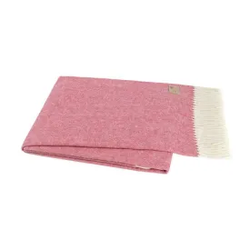 Italian Herringbone Throw in Tea Rose
