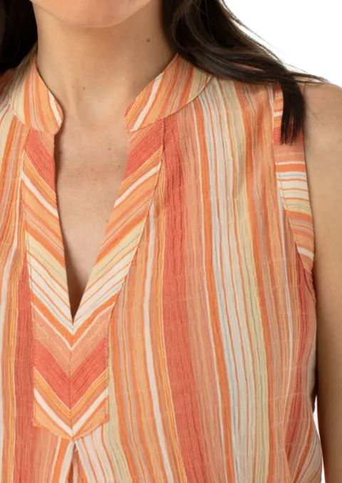 Mandarin Collar Sleeveless Shirt