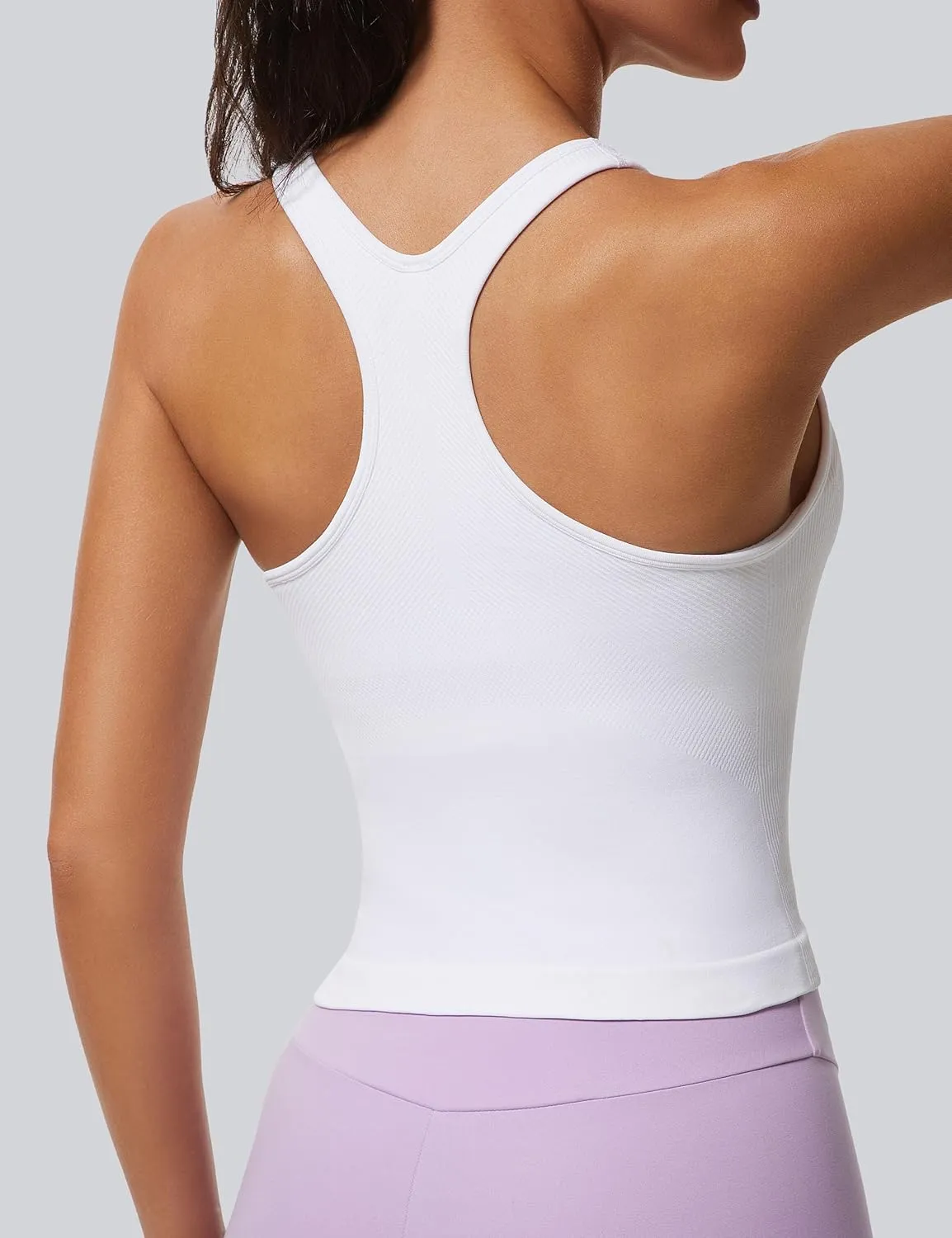 MathCat Workout Tank Tops for Women Racerback Basic Running Tanks Seamless Muscle Athletic Yoga Tops with Built in Bra
