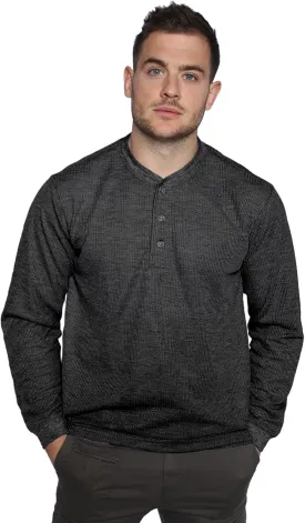 Men's Long Sleeve Performance Thermal 3 Button Henley Shirt