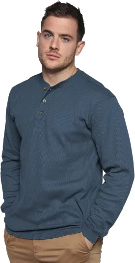Men's Long Sleeve Performance Thermal 3 Button Henley Shirt