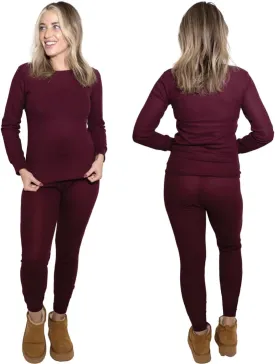 MISS POPULAR Womens 2-Piece Waffle Thermals Set | Long Sleeve Shirt, Pants | Thermal Base Layer Set for Cold Weather