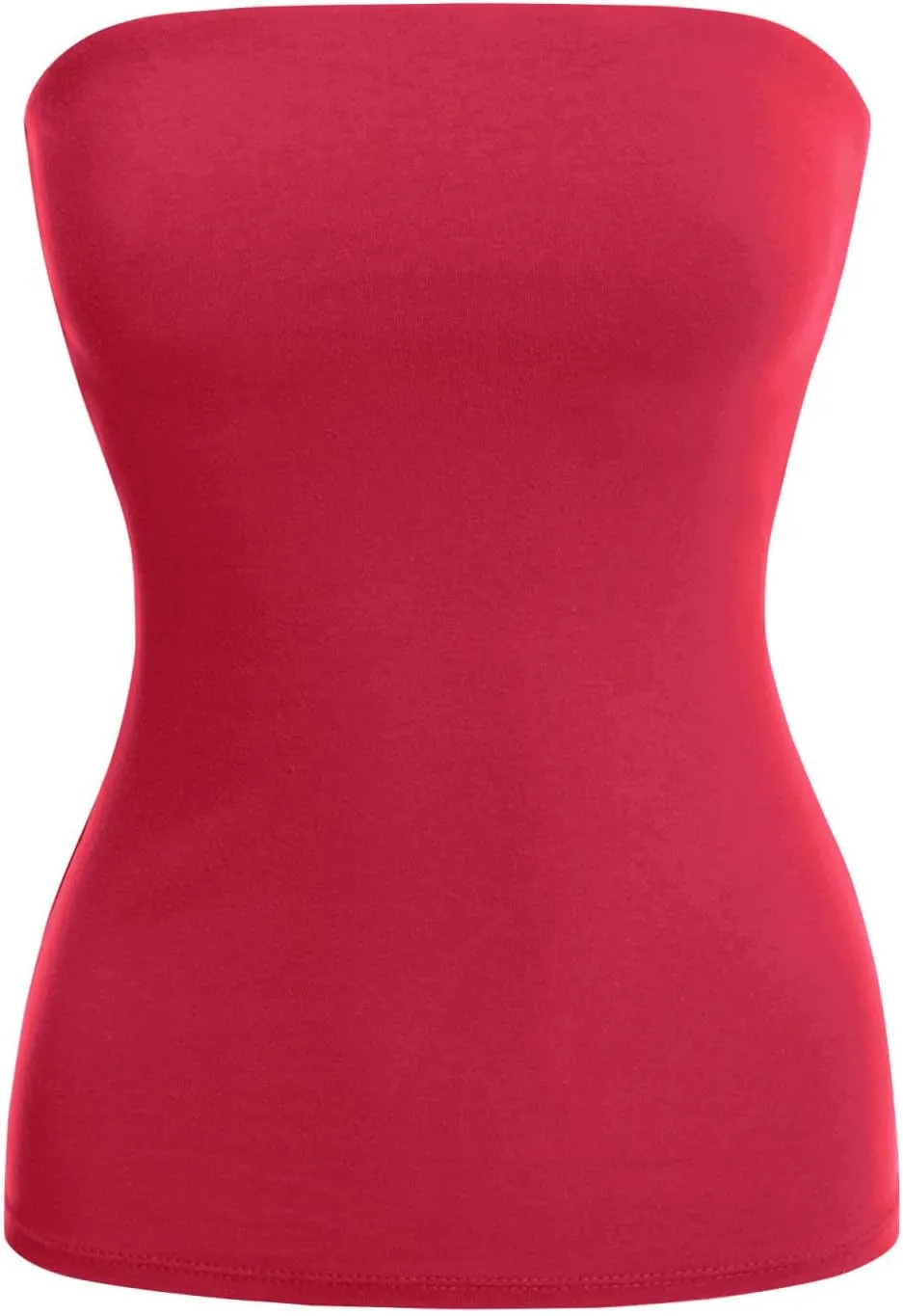 MixMatchy Women's Basic Casual Stretchy Long Bandeau Tube Top Strapless Undershirts