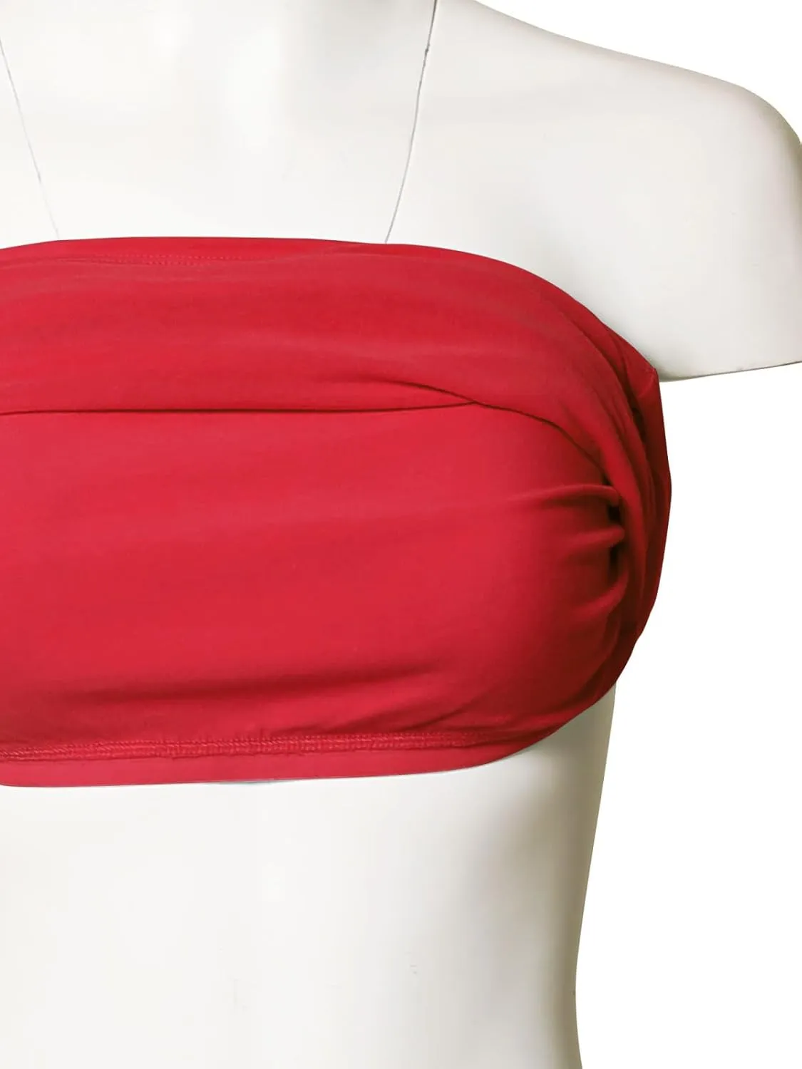 MixMatchy Women's Basic Casual Stretchy Long Bandeau Tube Top Strapless Undershirts