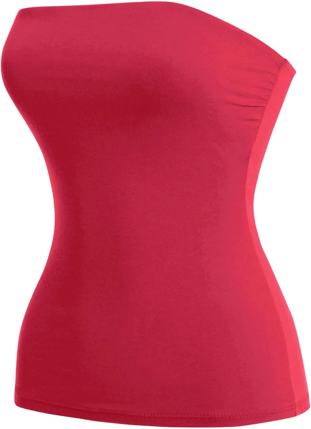 MixMatchy Women's Basic Casual Stretchy Long Bandeau Tube Top Strapless Undershirts