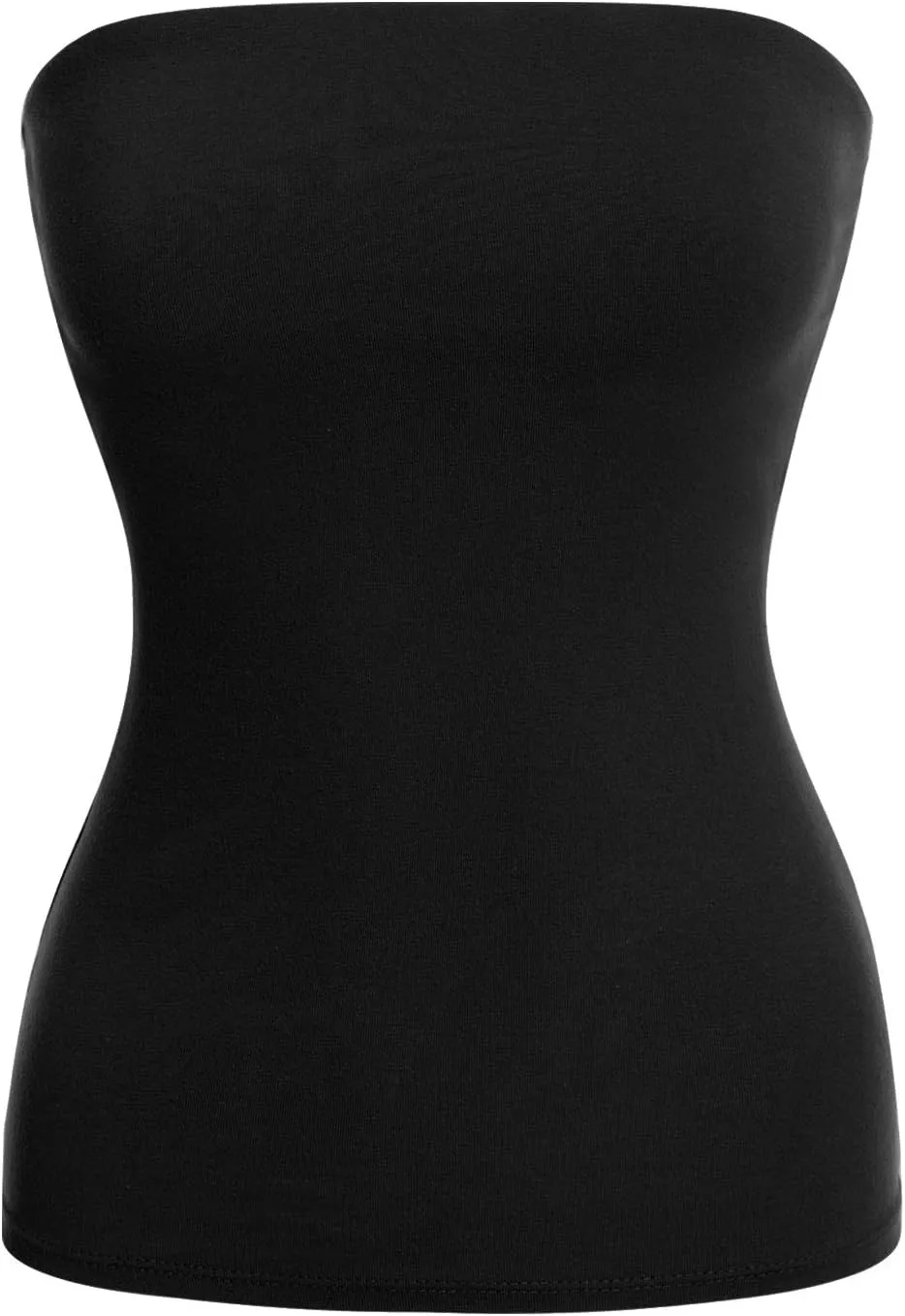 MixMatchy Women's Basic Casual Stretchy Long Bandeau Tube Top Strapless Undershirts