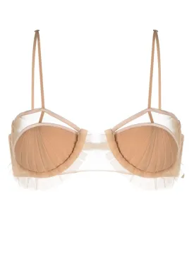 NENSI DOJAKA PANELLED SEMI-SHEER BRA