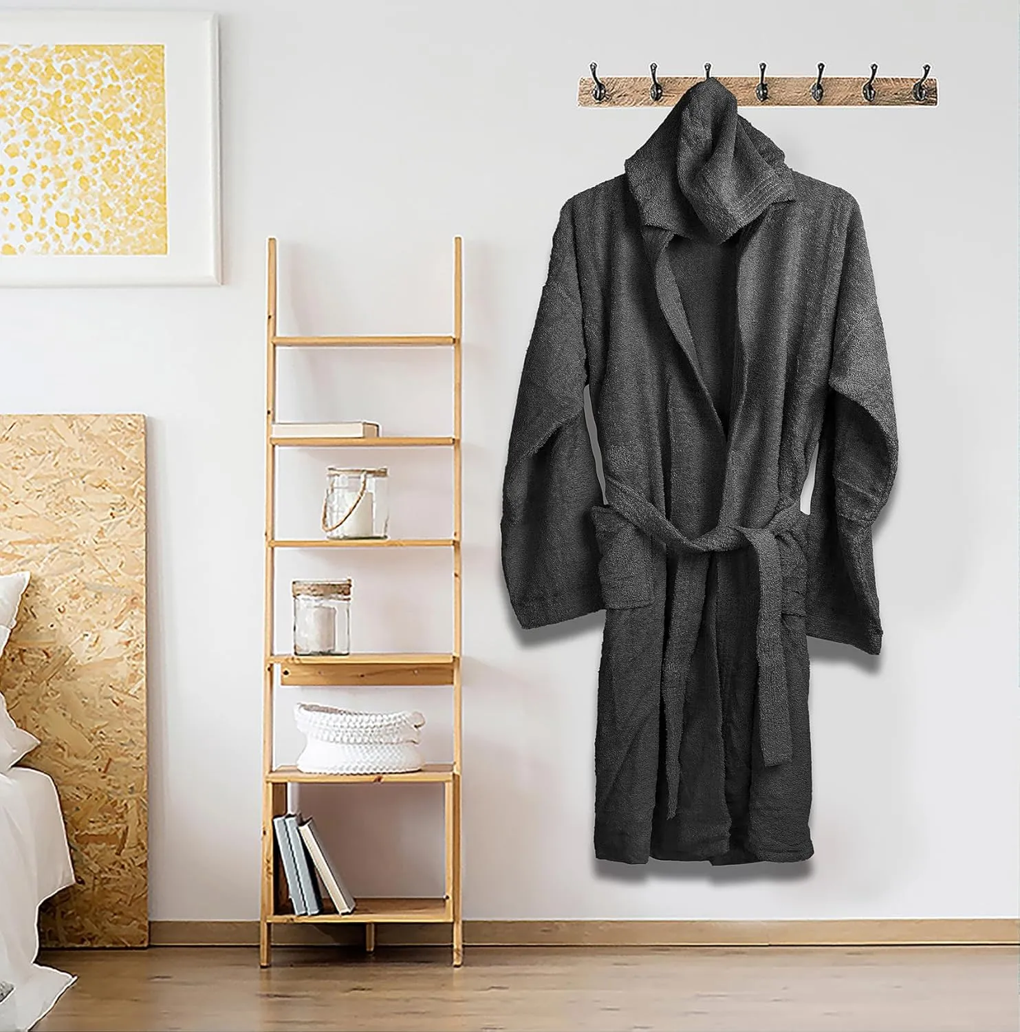 Pristine Linen Cotton Terry Hooded Bathrobe for Women Cotton Robes Terry Cloth Robes for Men Towel Robe Unisex Men & Women