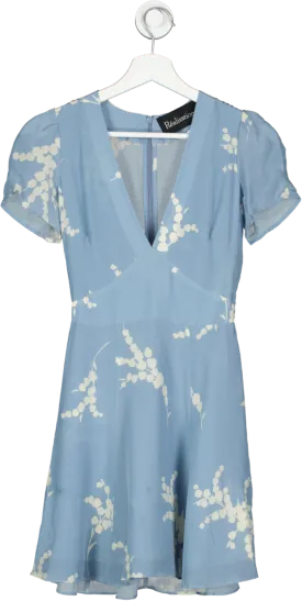 Réalisation Par The Luella Silk Mini Dress In Summer Loving Blue UK XXS