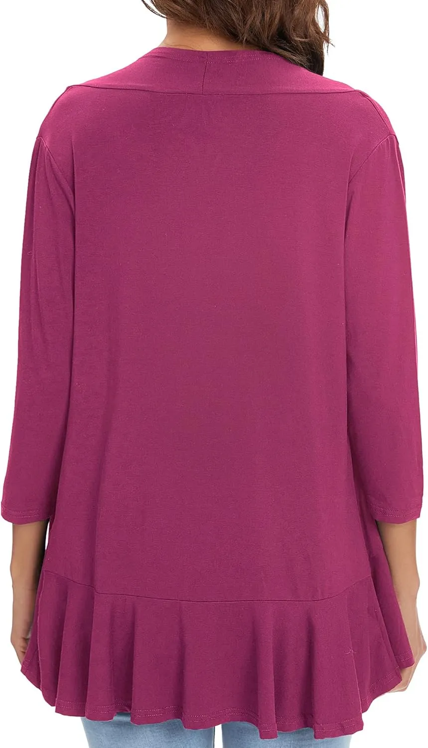 Urban CoCo Women's 3/4 Sleeve Casual Cardigans for Women Trendy Open Front Lightweight Cover Ups