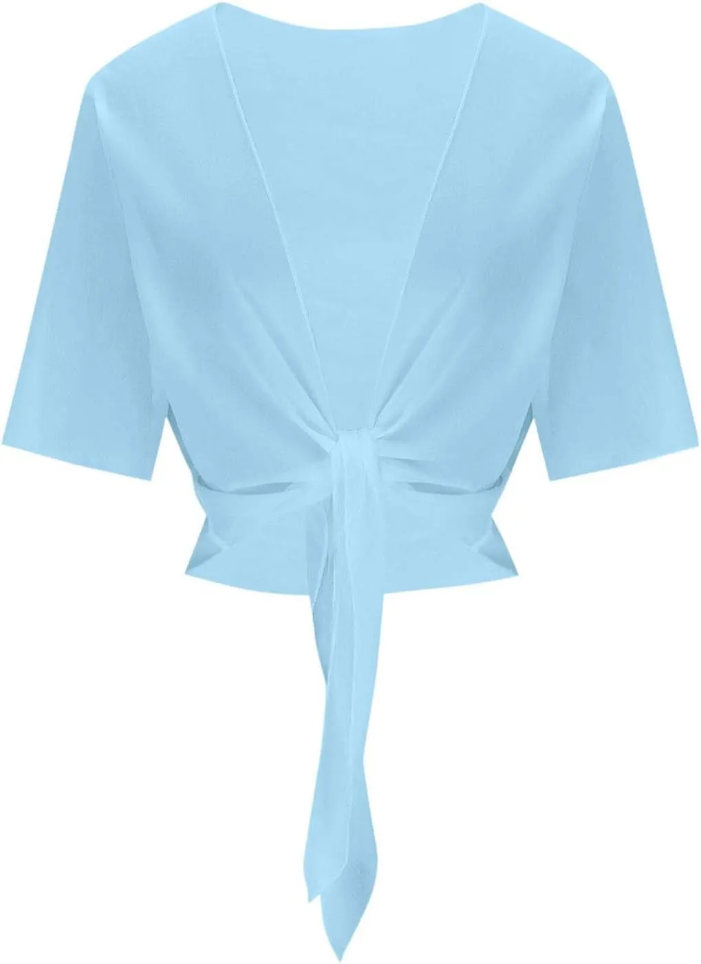 Women Shrug Chiffon Cardigan Open Front Short Sleeve Bolero 2025 Summer Lightweight Tie Front Top Rash Guard for Dress