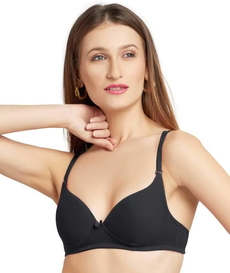 Women's Pre Shaped Strapless Lightly Padded Black Bra