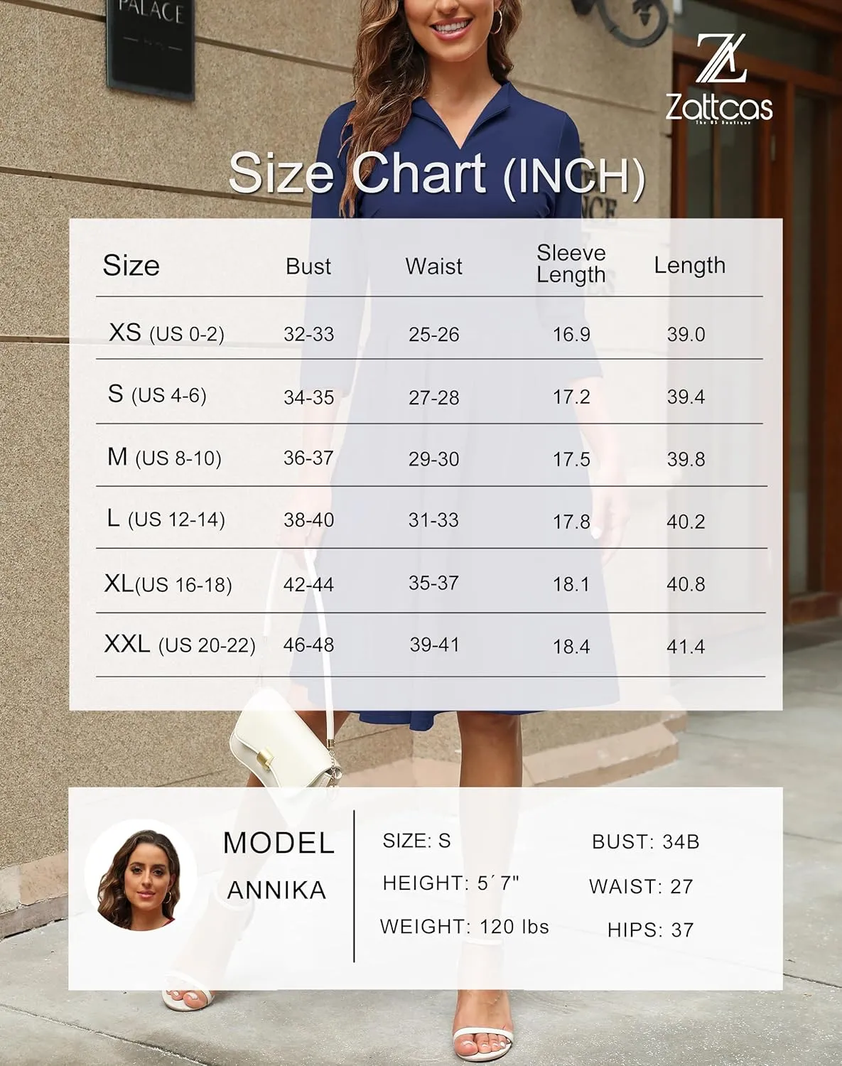 Zattcas Women 2025 Spring Summer Midi Dress Vneck 3/4 Sleeve Business Casual Work Teacher Church Knit Pleated A Line Dresses